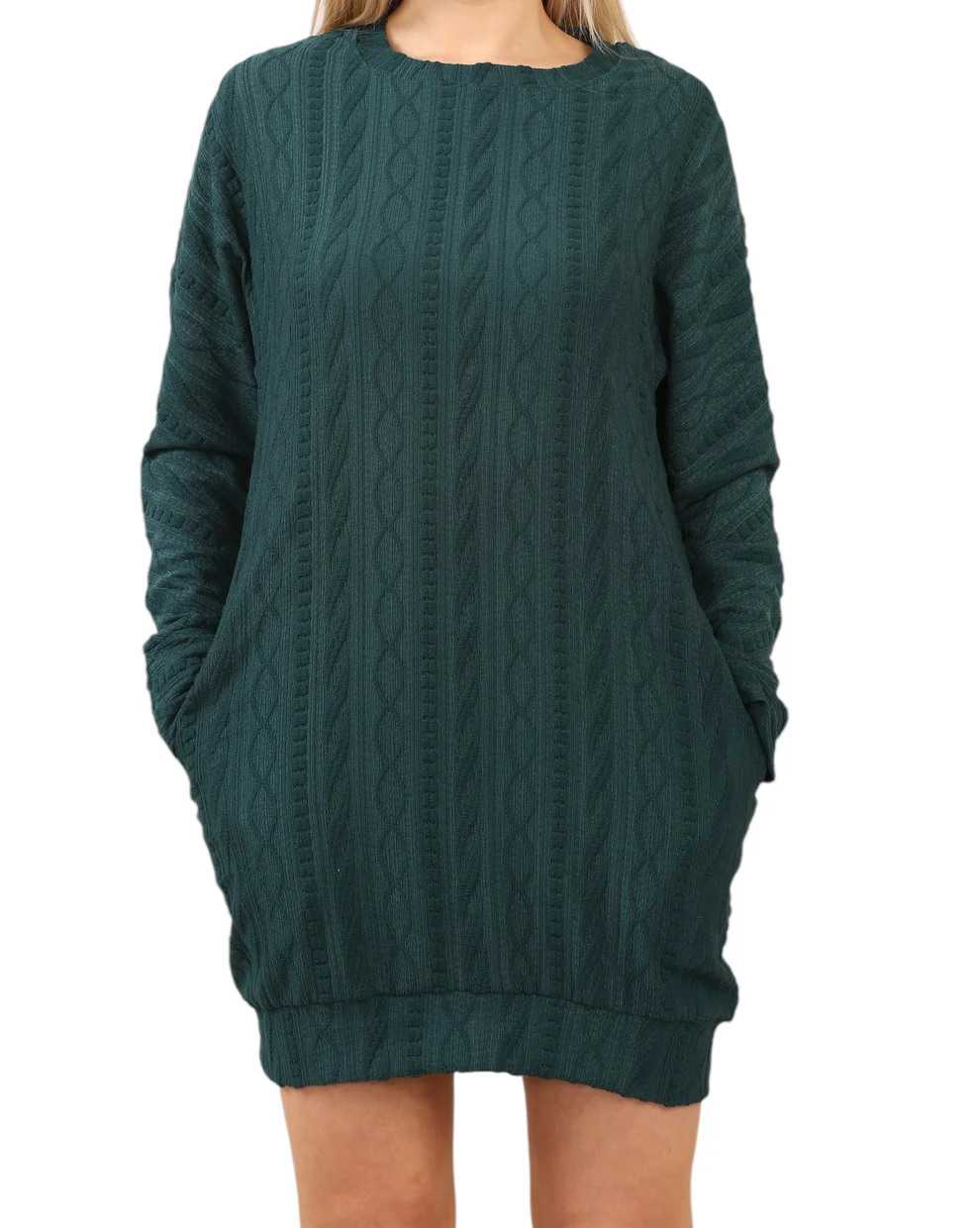 Women's Elegant Cable Knit Bodycon